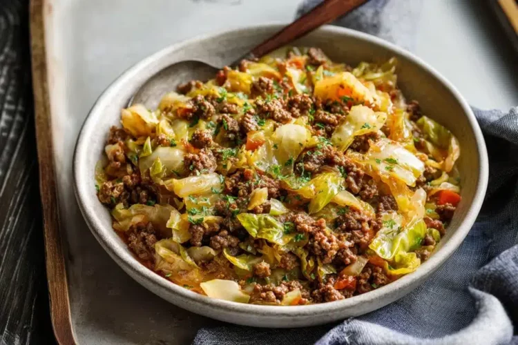 Irish Ground Beef and Cabbage