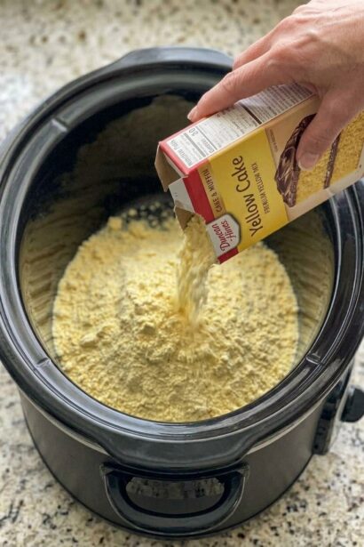 5-Ingredient Slow Cooker Lemon Lush with Yellow Cake Mix