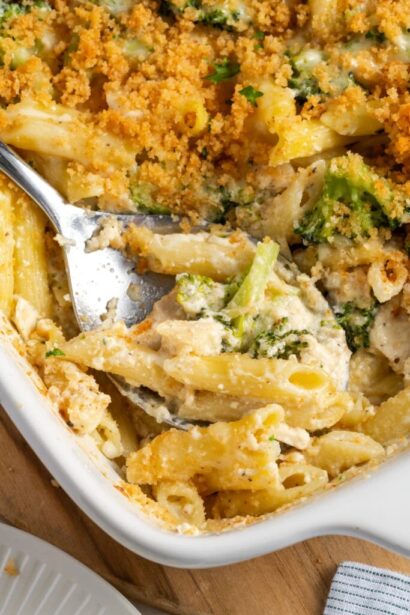 Alfredo Chicken Broccoli Bake With Pasta - Wellness by Kay