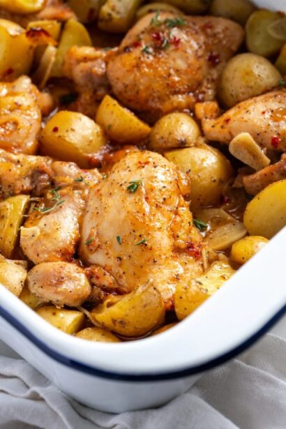 Baked Chicken Thighs & Potatoes - Wellness by Kay