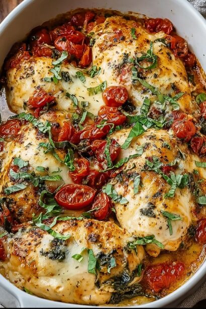 Baked Tuscan Chicken Casserole - Snack On Meat