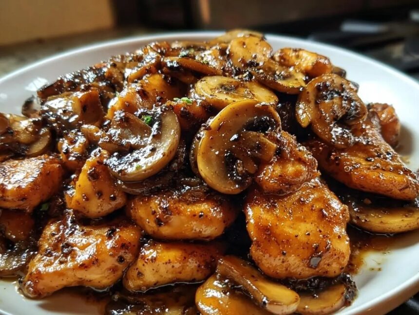 Black Pepper Chicken with Mushrooms