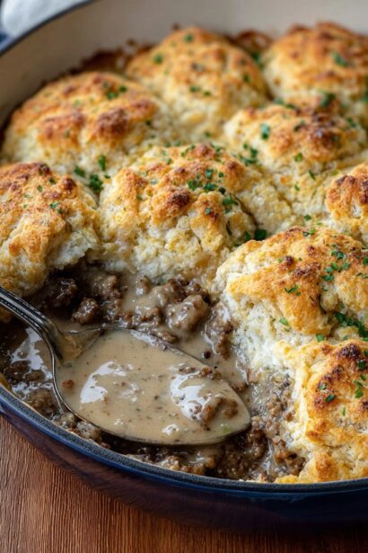 Butter Swim Biscuits and Gravy Bake - Snack On Meat