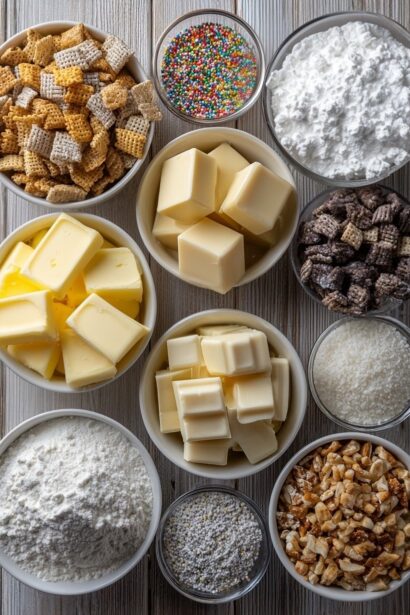 Cake Batter Puppy Chow with White Chocolate Recipe