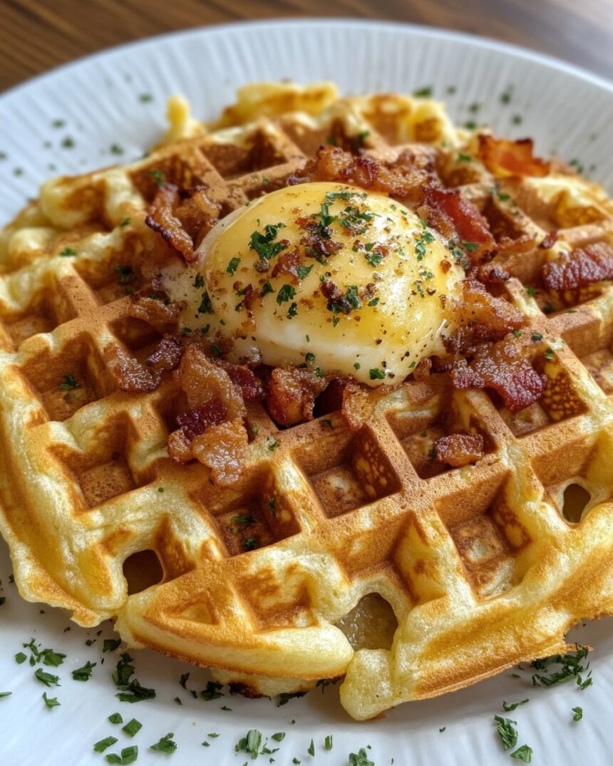 Cheesy Bacon Hashbrown Waffles