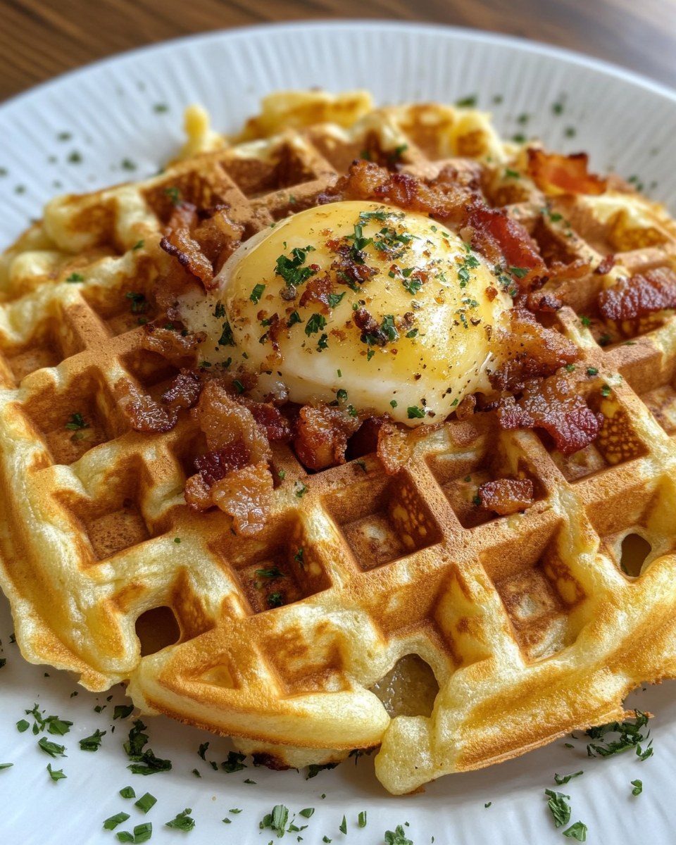 Cheesy Bacon Hashbrown Waffles