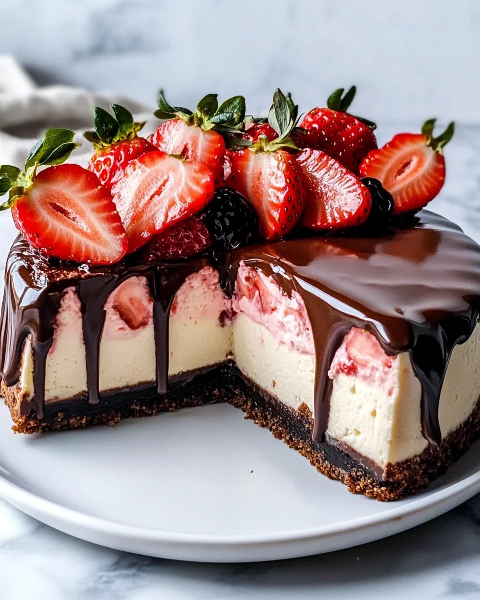 Chocolate Covered Strawberry Cheesecake Recipe - Irresistible Delight
