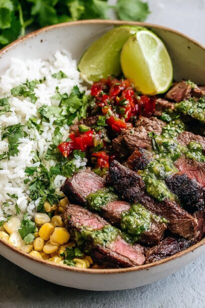 Cilantro Lime Steak Bowls - Snack On Meat
