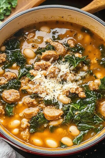 Cozy Sausage Kale and White Bean Soup for New Comfort Food