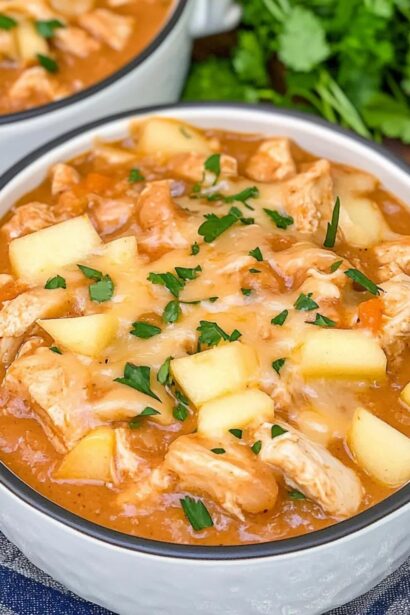 Cozy Up with White Cheddar Apple Chicken Chili This Fall