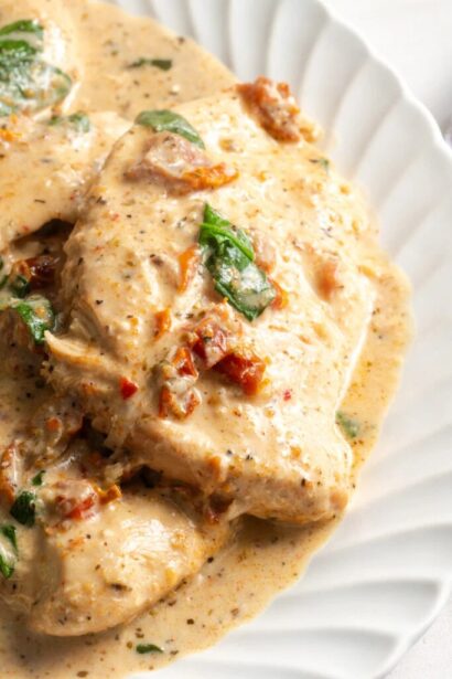 Creamy Crock Pot Tuscan Chicken - Wellness by Kay