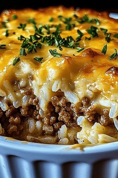 Creamy French Onion Ground Beef and Rice Casserole Bliss