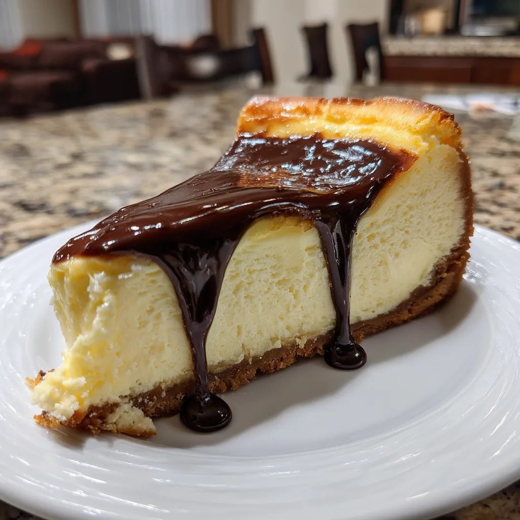 Creamy New York Style Cheesecake with Chocolate Ganache