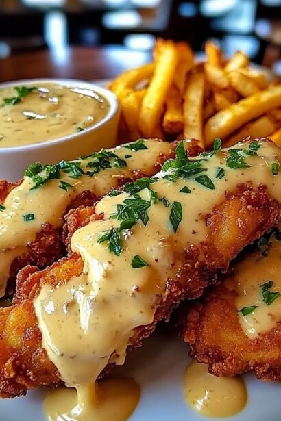 Crispy Chicken Tenders with Creamy Garlic Sauce Recipe