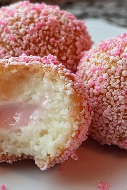 Crispy Cotton Candy Cheesecake Bombs