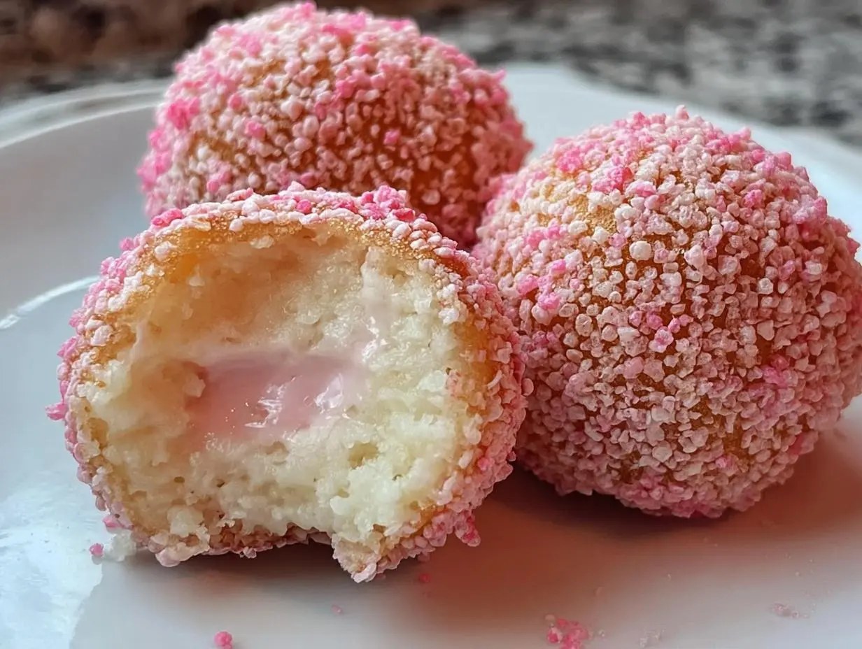 Crispy Cotton Candy Cheesecake Bombs