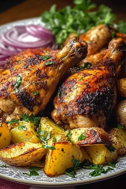 Crispy Roasted Chicken and Potato Plate Recipe