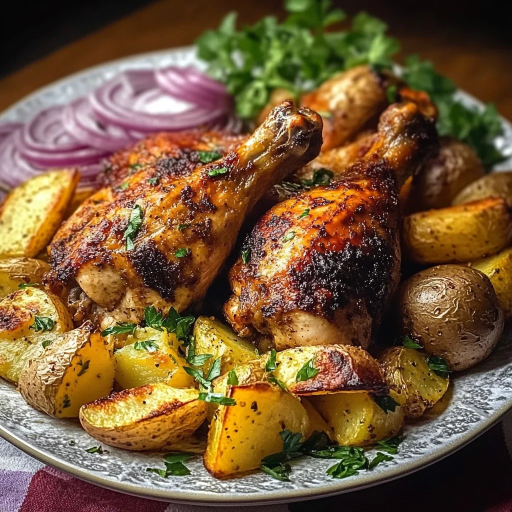 Crispy Roasted Chicken and Potato Plate Recipe