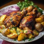 Crispy Roasted Chicken and Potato Plate Recipe