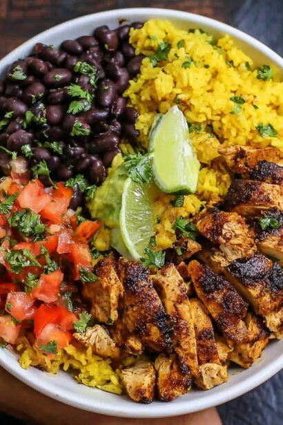 Cuban Chicken & Black Bean Rice Bowls - Snack On Meat
