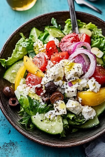 Delicious Mediterranean Wedge Salad with Creamy Feta Dressing