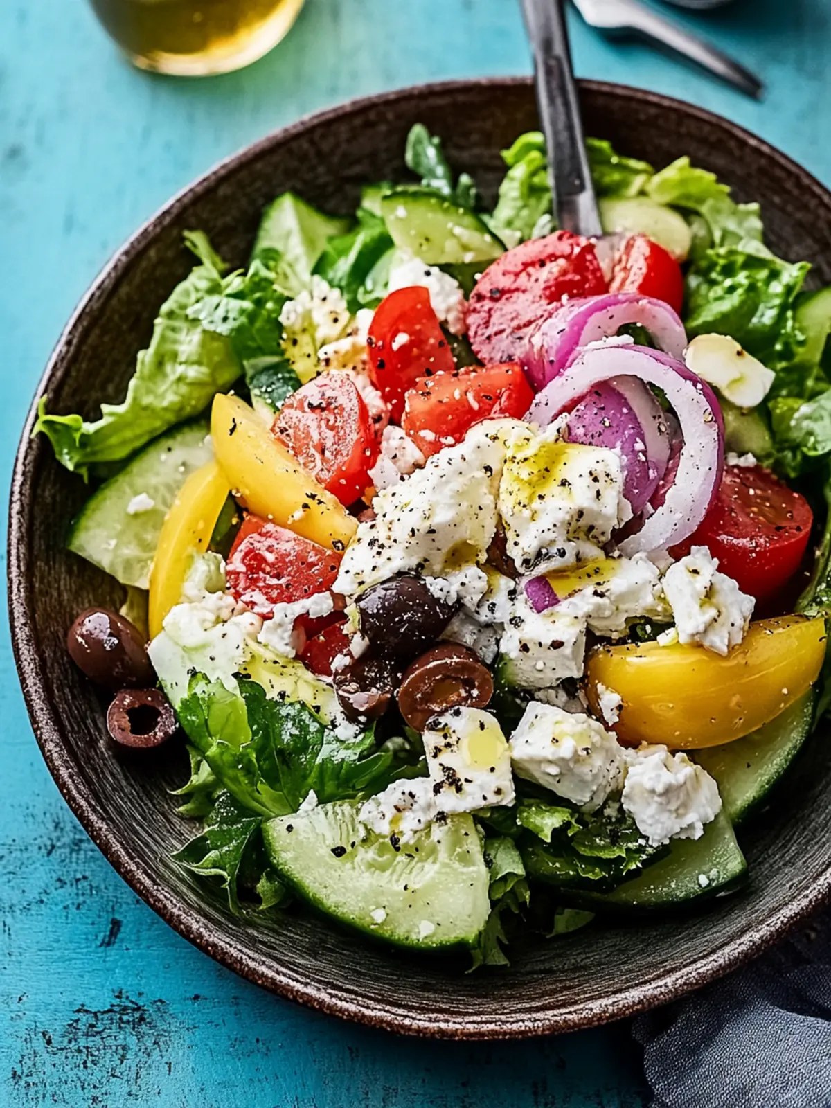 Delicious Mediterranean Wedge Salad with Creamy Feta Dressing