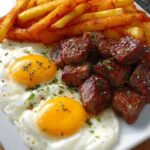 Delicious Steak, Fries & Fried Eggs Recipe