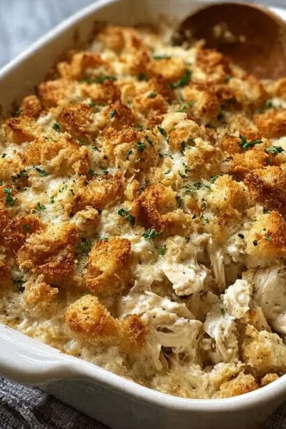 Dolly’s Chicken and Stuffing Casserole (Creamy, Cozy & Weeknight Easy) - Snack On Meat