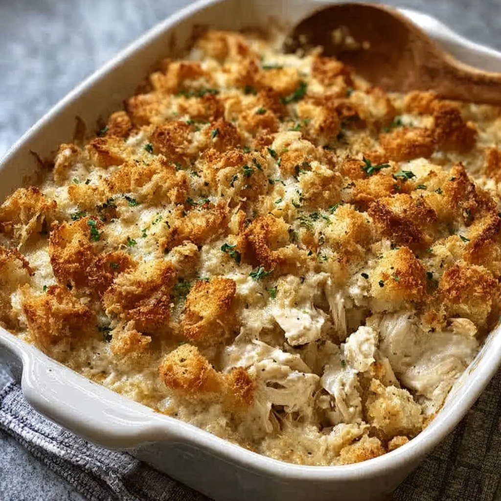 Dolly’s Chicken and Stuffing Casserole (Creamy, Cozy & Weeknight Easy) - Snack On Meat