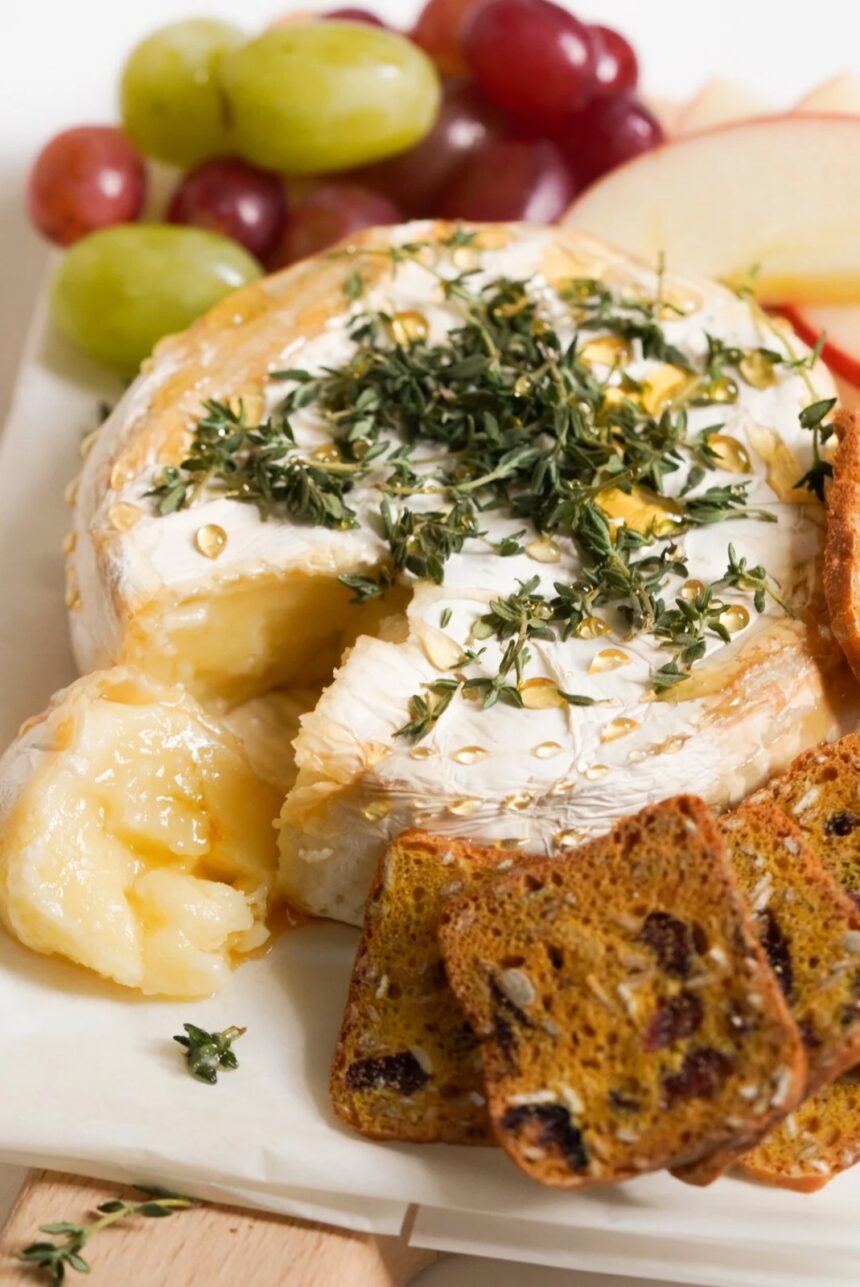 Easy Air Fryer Brie with Honey & Thyme - Wellness by Kay