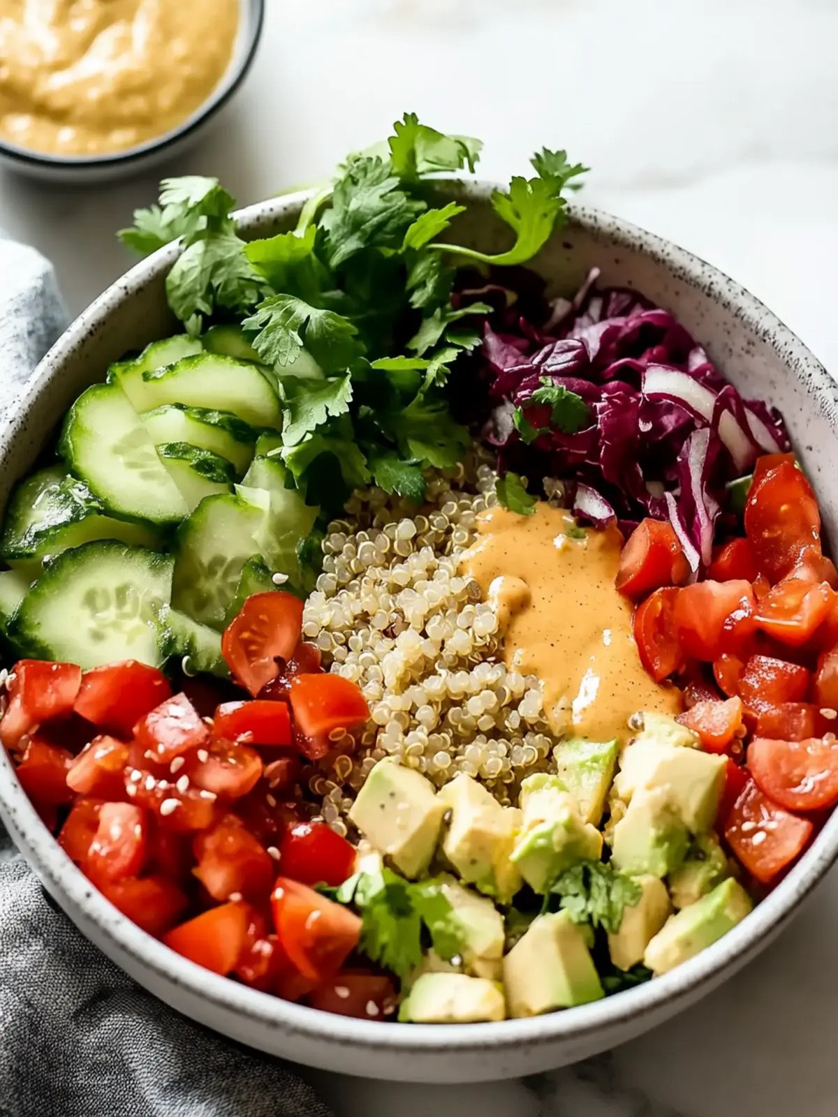Easy Customizable Quinoa Bowl with Savory Vegan Dressing