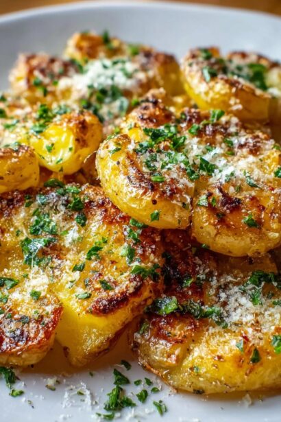 Garlic Parmesan Smashed Potatoes (Crispy, Buttery & Completely Irresistible) - Snack On Meat