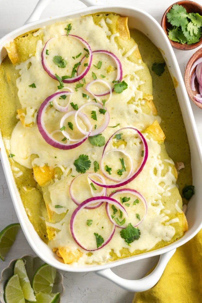 Green Chili Chicken Enchiladas - Wellness by Kay