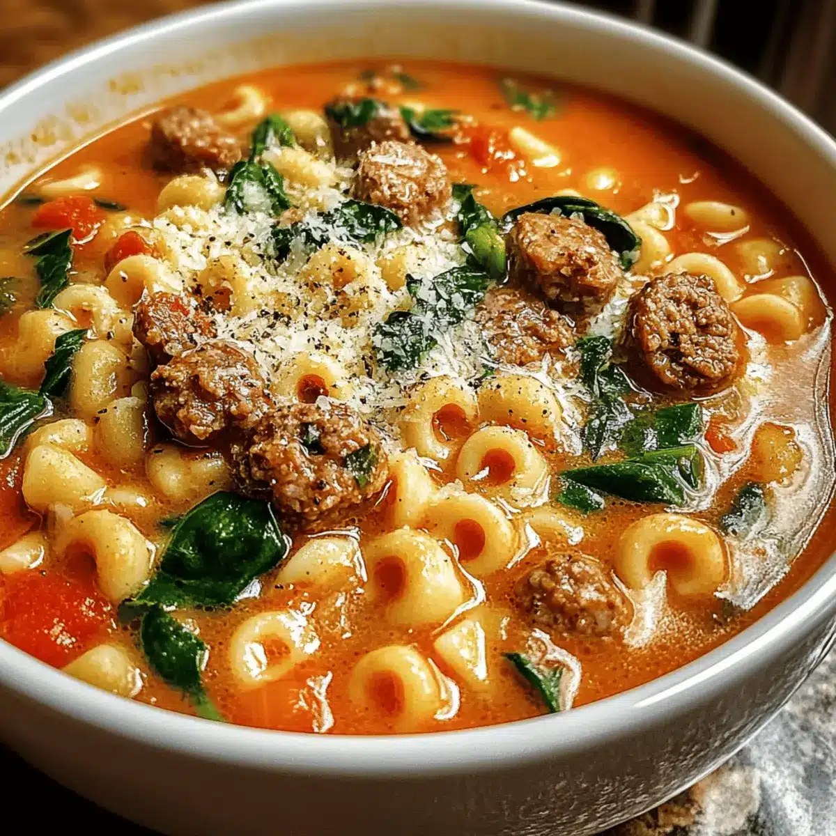 Hearty and Creamy Italian Sausage Ditalini Soup for Cozy Nights