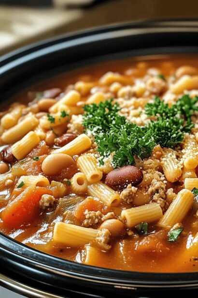 Hearty Olive Garden Slow Cooker Pasta Fagioli for Cozy Nights