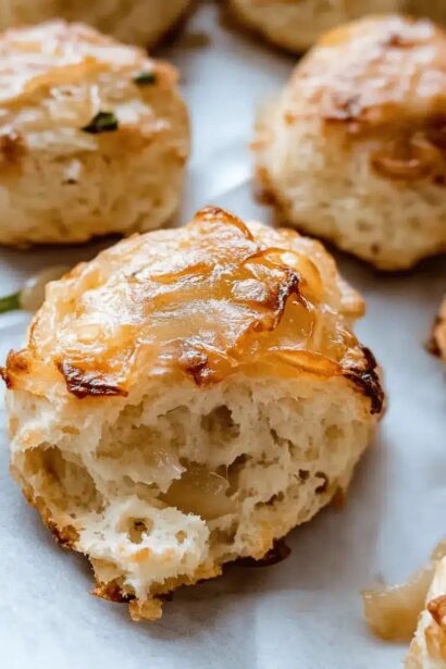 Indulge in Caramelized Onion and Gruyere Drop Biscuits