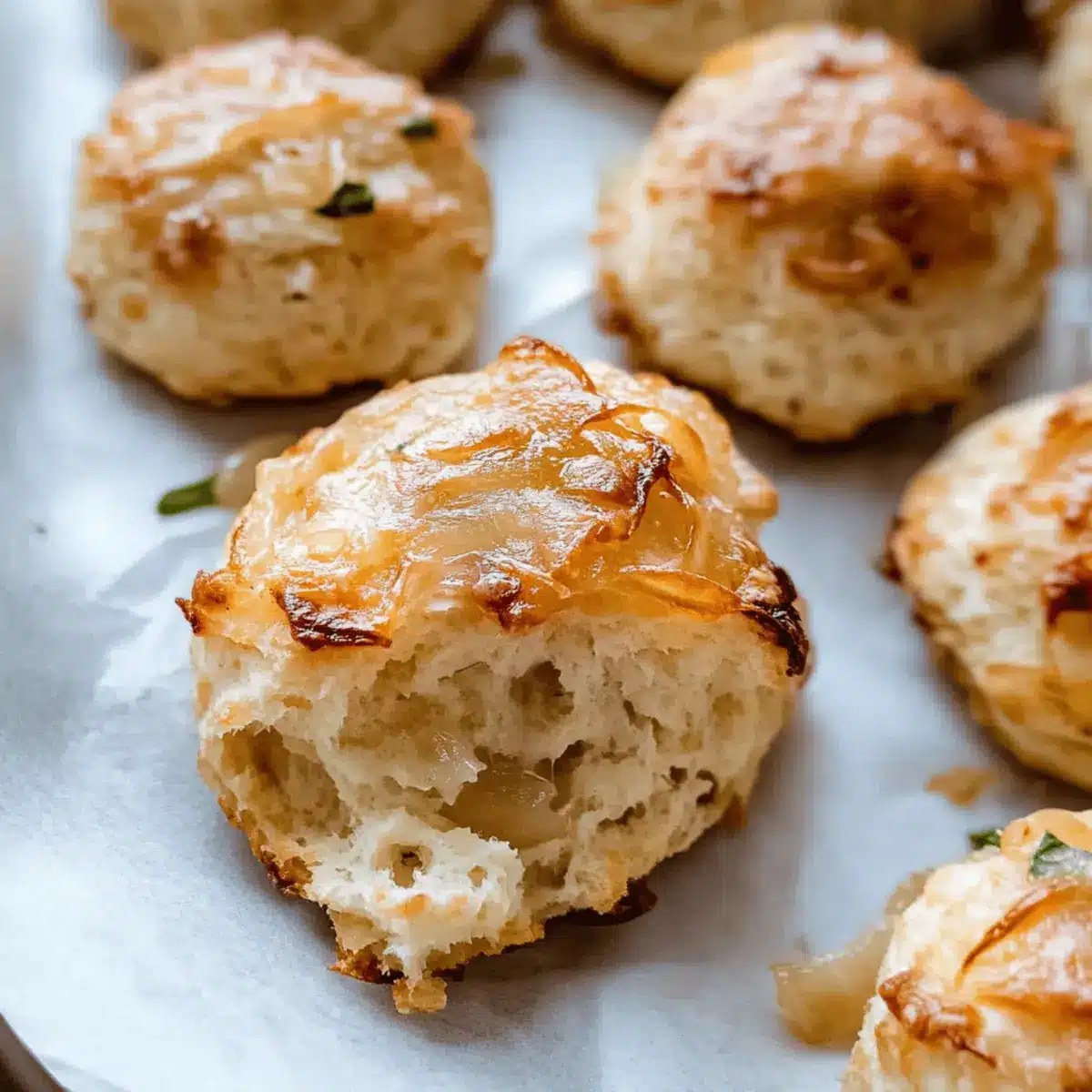 Indulge in Caramelized Onion and Gruyere Drop Biscuits