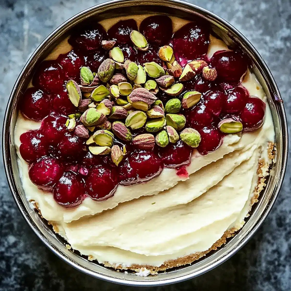 Indulge in Cherry Pistachio Cheesecake Bliss Today