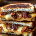 Irresistible Hot Honey Apple Cheddar Beef Bacon Grilled Cheese
