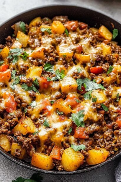 Irresistible Mexican Ground Beef and Potato Skillet