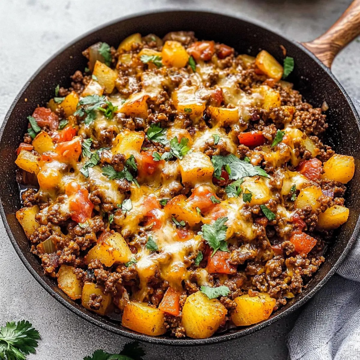 Irresistible Mexican Ground Beef and Potato Skillet
