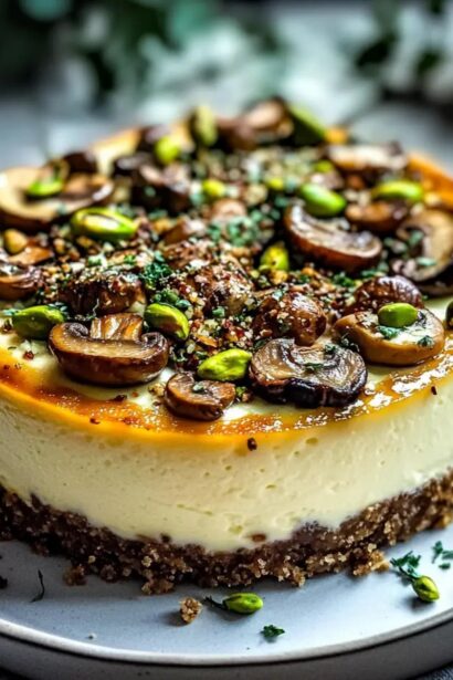 Irresistible Pistachio and Mushroom Cheesecake Delight