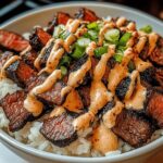 Korean BBQ Steak Rice Bowls with Spicy Cream Sauce Bliss