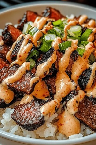 Korean BBQ Steak Rice Bowls with Spicy Cream Sauce Bliss