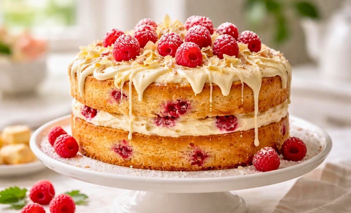 Mary Berry White Chocolate And Raspberry Cake Recipe - Zoey Cooks