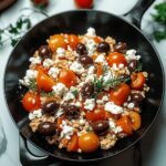 Mediterranean Keto Ground Chicken Skillet with Olives & Feta Bliss