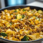 Mongolian Ground Beef and Noodles in Skillet: Easy Comfort Meal