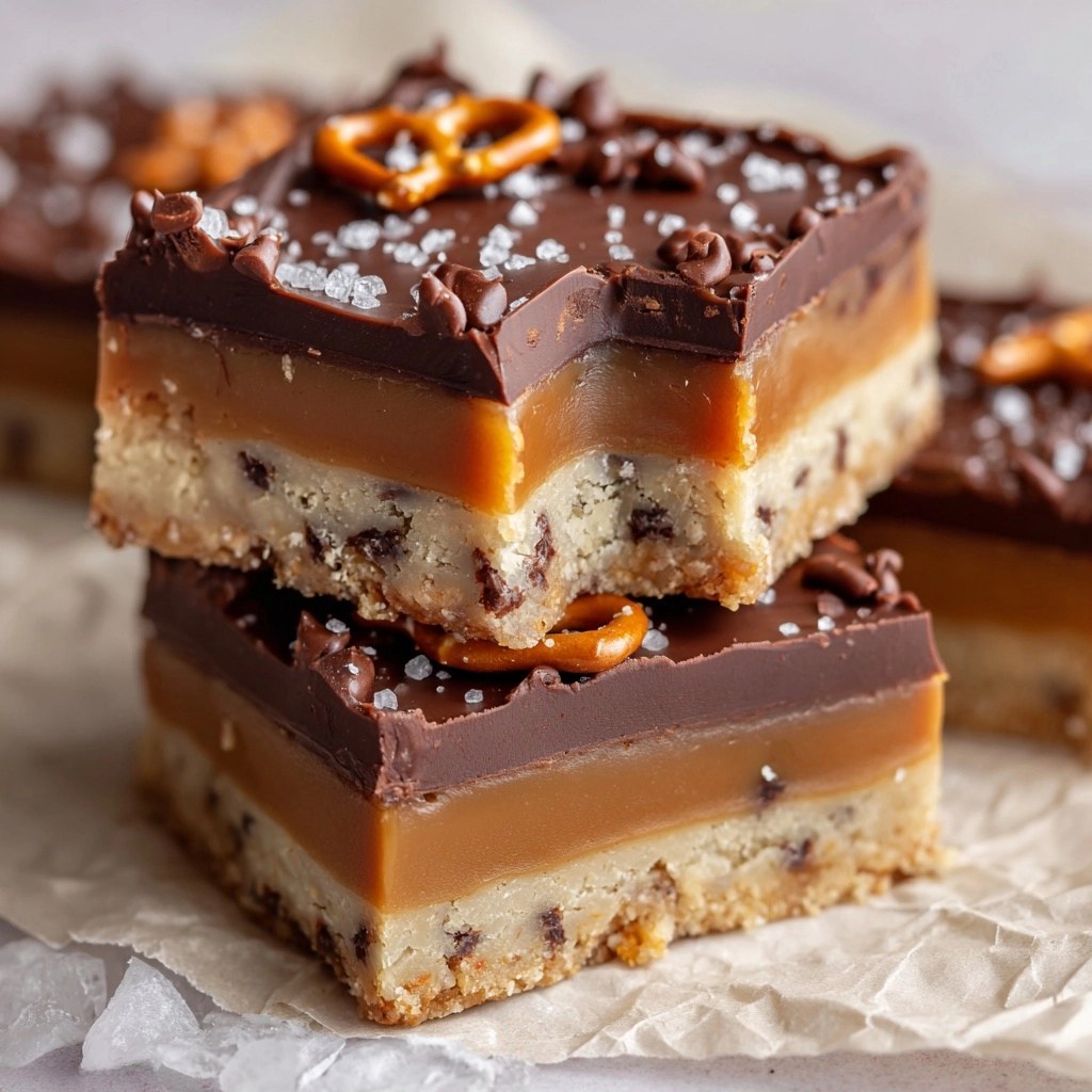 Salted Pretzel Chocolate Chip Cookie Dough Snickers Bars: Irresistible Treat