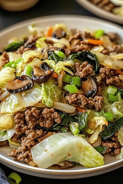 Savory Chinese Ground Beef and Cabbage Stir Fry in 25 Minutes