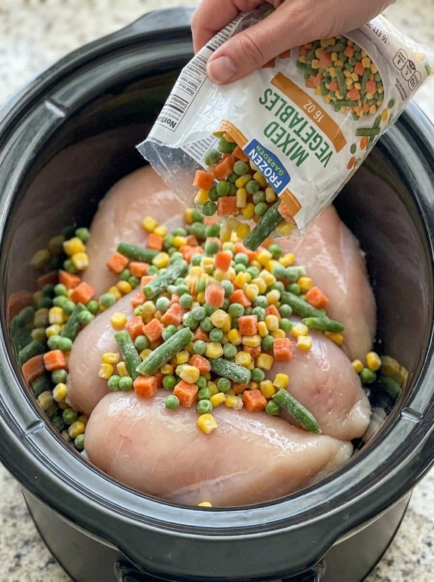 Slow Cooker 5-Ingredient Amish Chicken Pot Pie Noodles